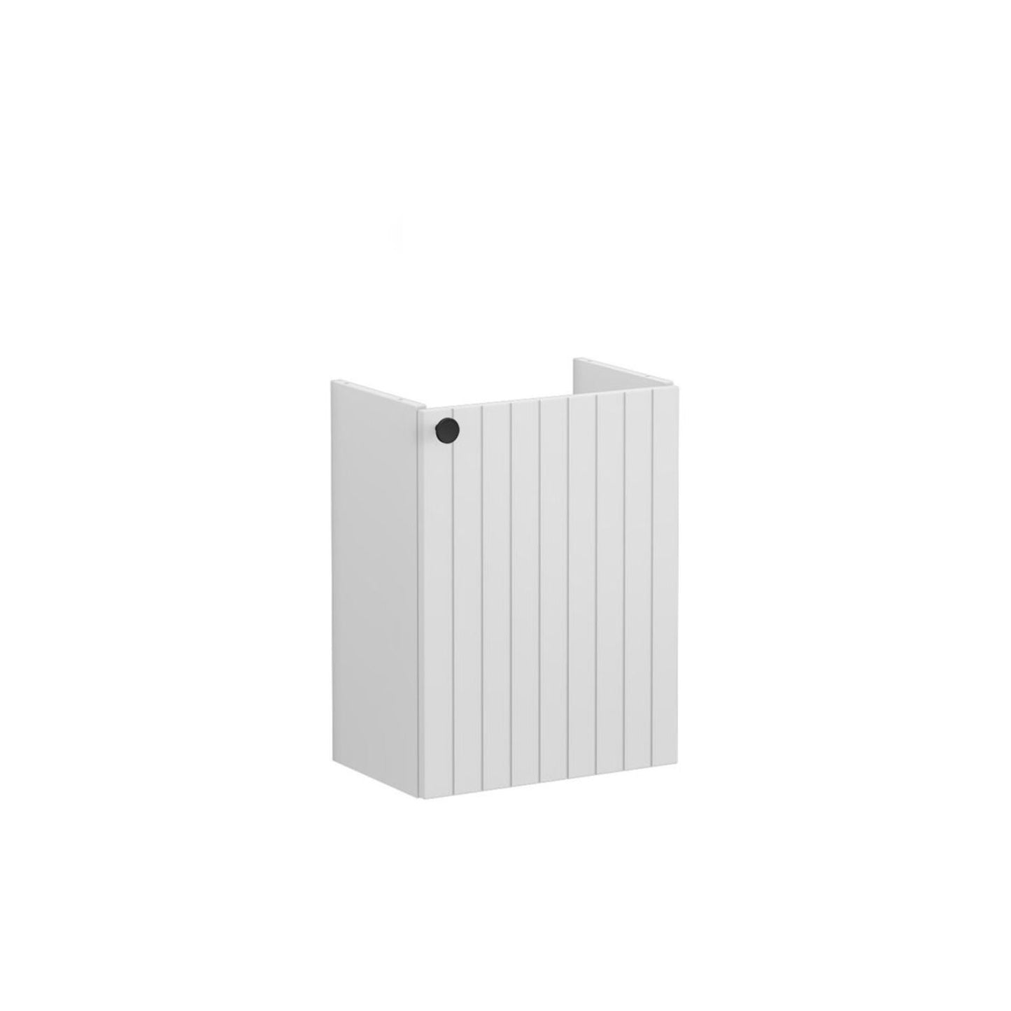 VitrA Root Groove 40cm 1 Door Wall Hung Slim Washbasin Unit (RH Hinge) - Matt Light Grey