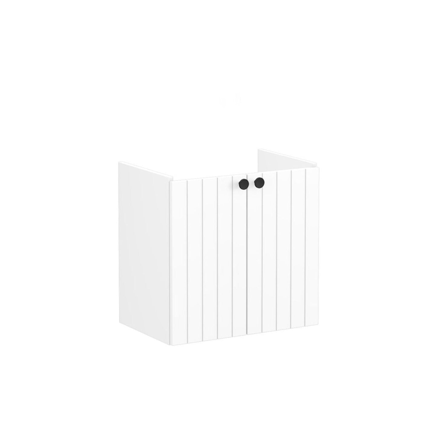 VitrA Root Groove 60cm 2 Door Wall Hung Slim Washbasin Unit - Matt White