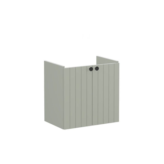 VitrA Root Groove 60cm 2 Door Wall Hung Slim Washbasin Unit - Matt Retro Green