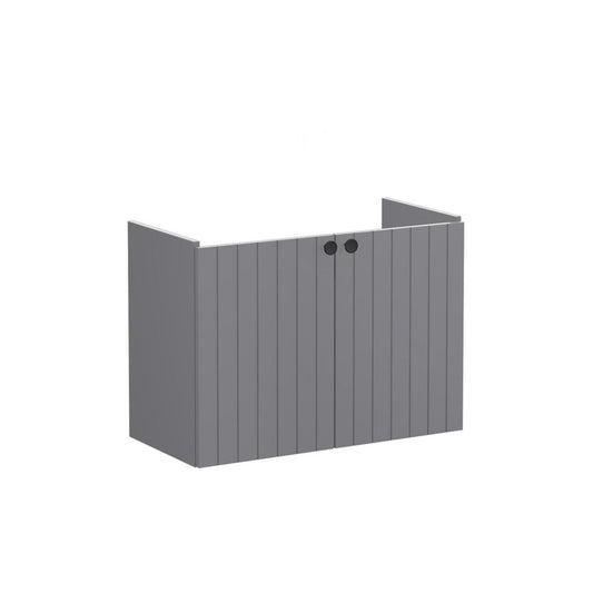 VitrA Root Groove 80cm 2 Door Wall Hung Slim Washbasin Unit - Matt Grey