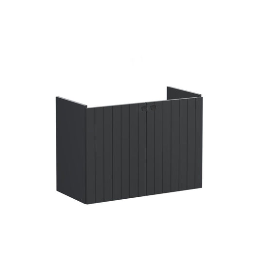 VitrA Root Groove 80cm 2 Door Wall Hung Slim Washbasin Unit - Matt Graphite