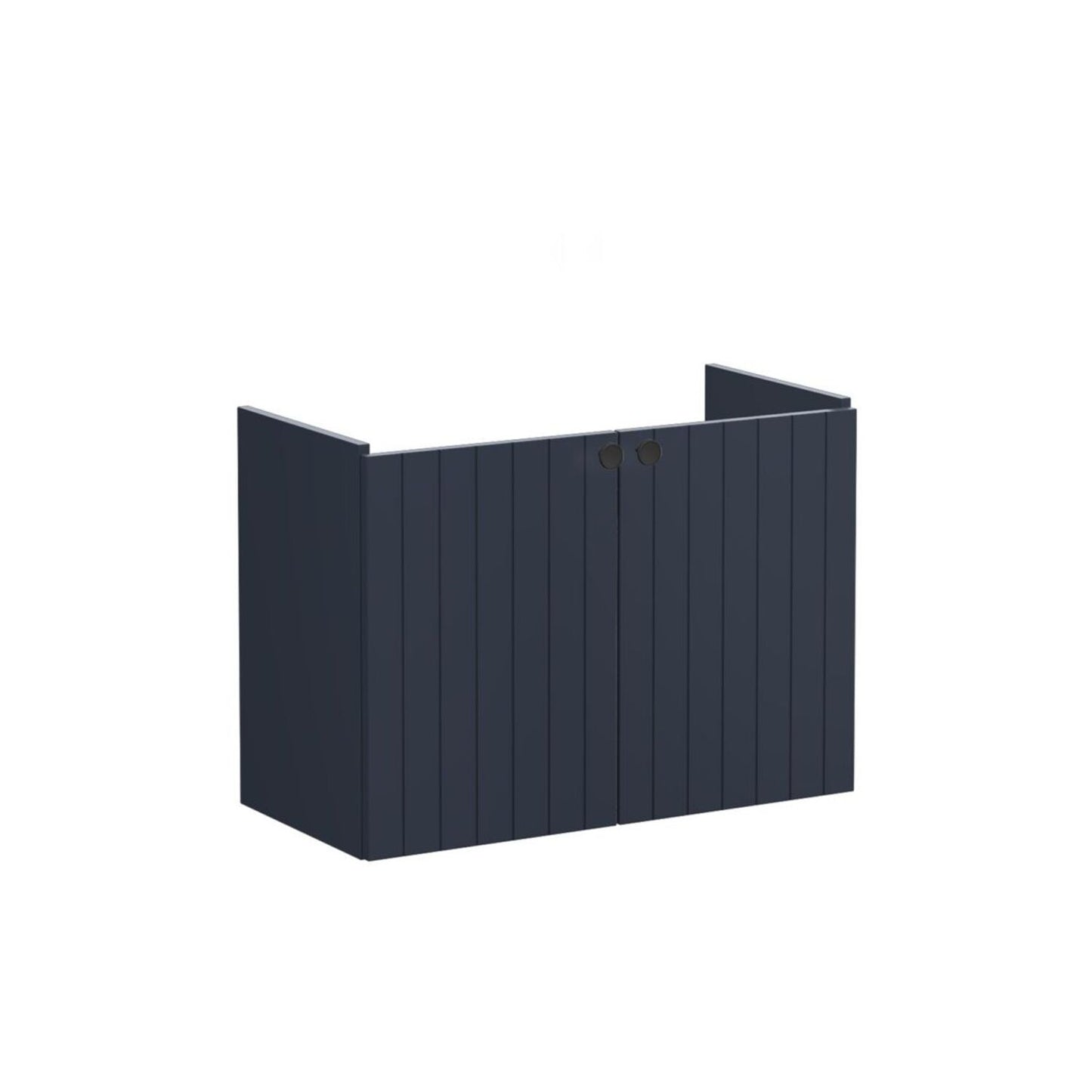 VitrA Root Groove 80cm 2 Door Wall Hung Slim Washbasin Unit - Matt Dark Blue