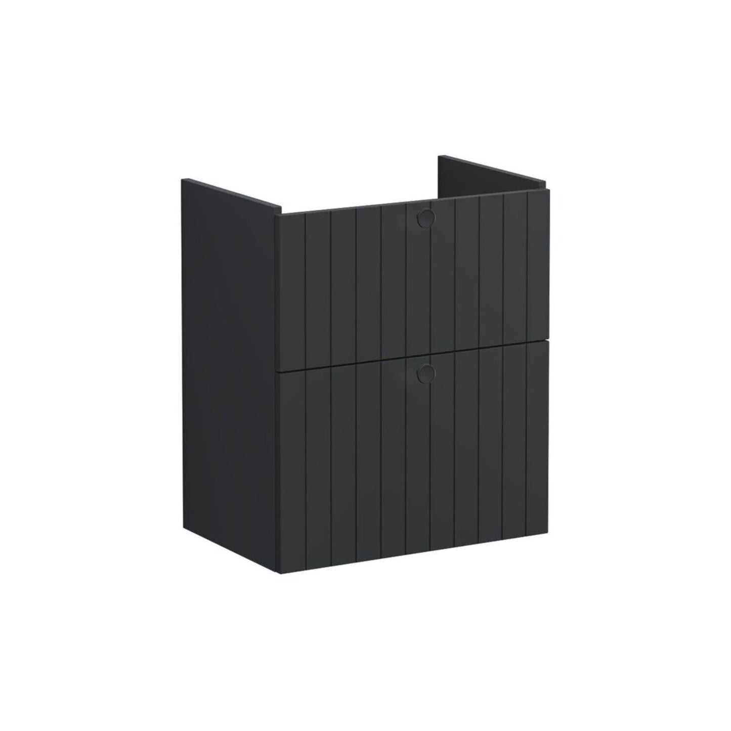 VitrA Root Groove 60cm 2 Drawer Slim Washbasin Unit - Matt Graphite