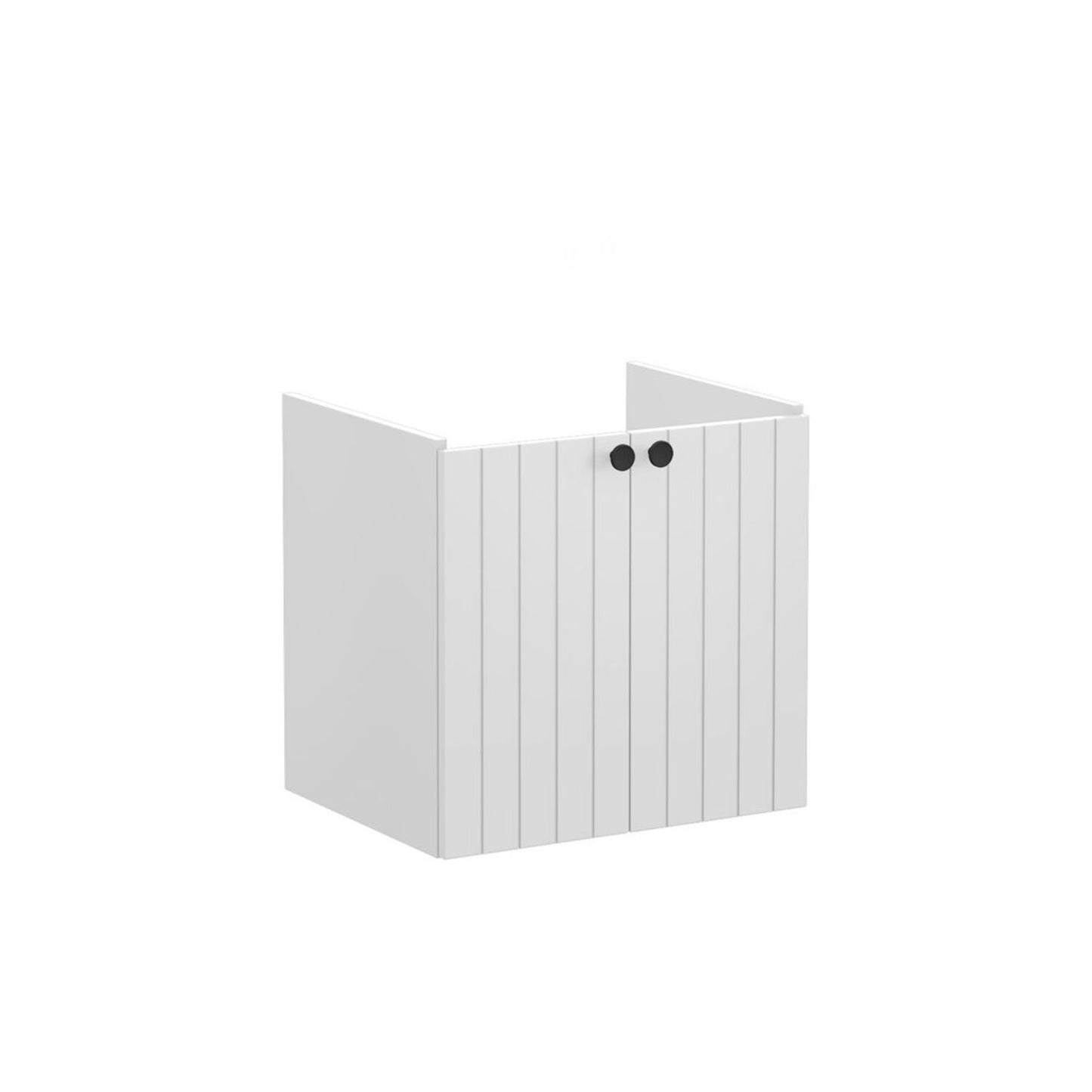 VitrA Root Groove 60cm 2 Door Wall Hung Washbasin Unit - Matt Light Grey