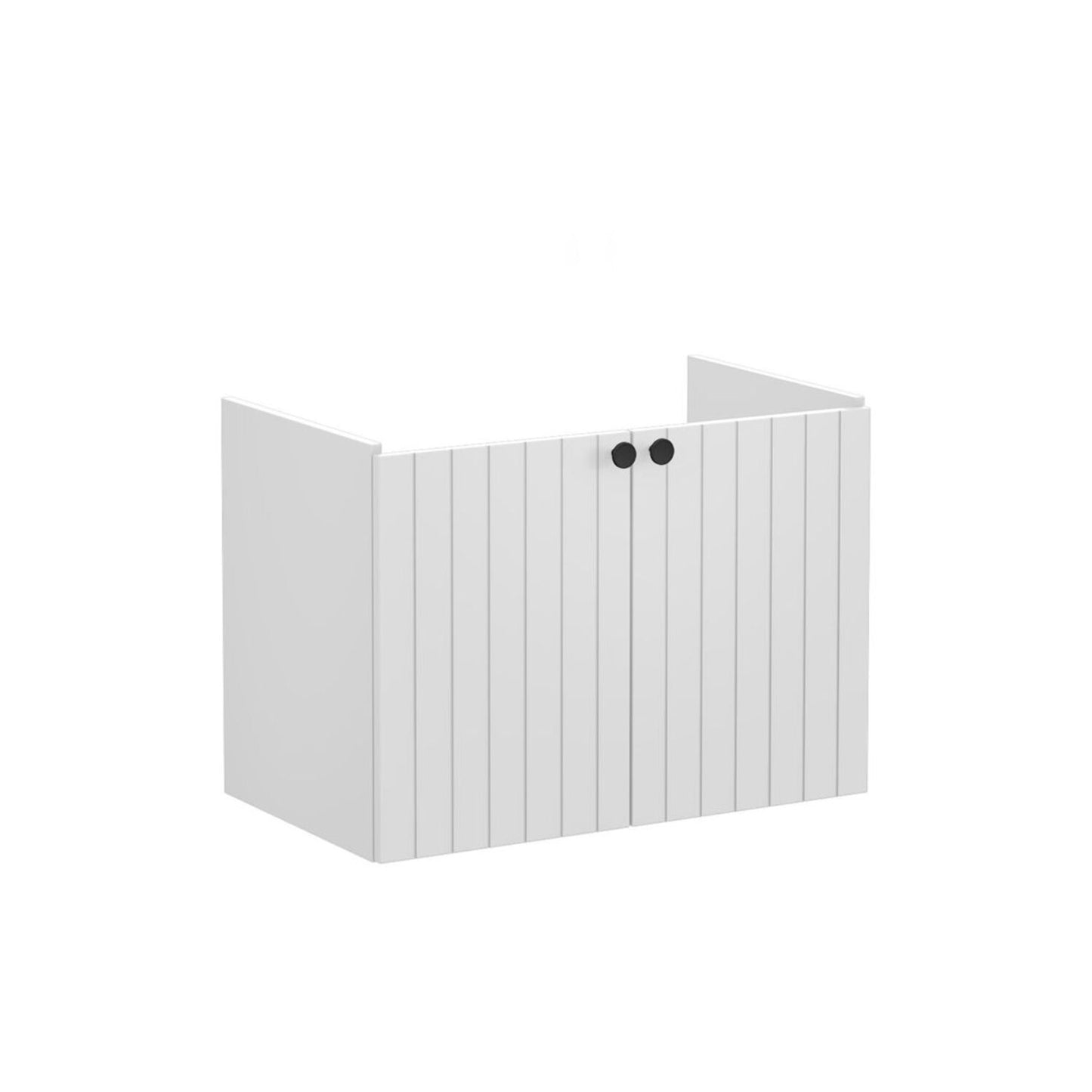 VitrA Root Groove 80cm 2 Door Wall Hung Washbasin Unit - Matt Light Grey