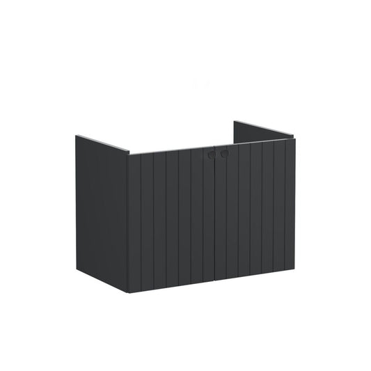 VitrA Root Groove 80cm 2 Door Wall Hung Washbasin Unit - Matt Graphite
