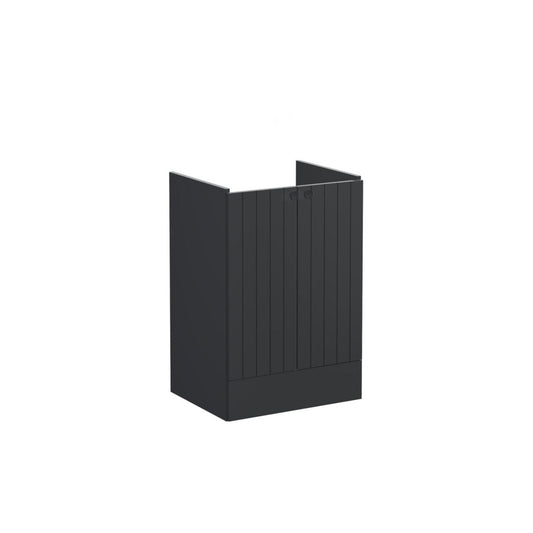 VitrA Root Groove 60cm 2 Door Floor Standing Washbasin Unit - Matt Graphite