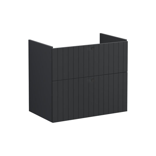 VitrA Root Groove 80cm 2 Drawer Washbasin Unit - Matt Graphite