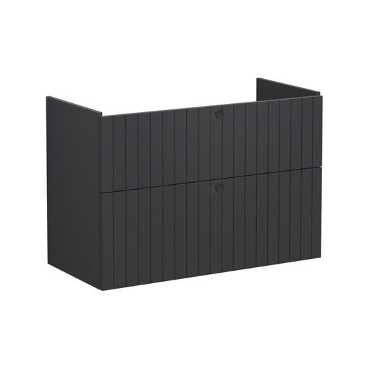 VitrA Root Groove 100cm 2 Drawer Washbasin Unit - Matt Graphite