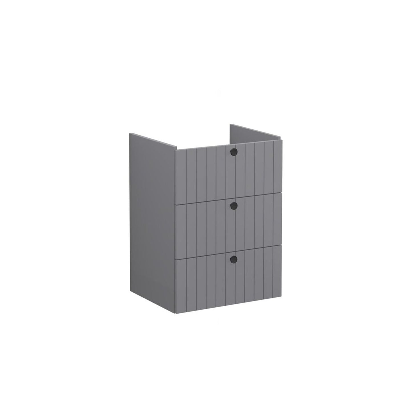 VitrA Root Groove 60cm 3 Drawer Washbasin Unit - Matt Grey