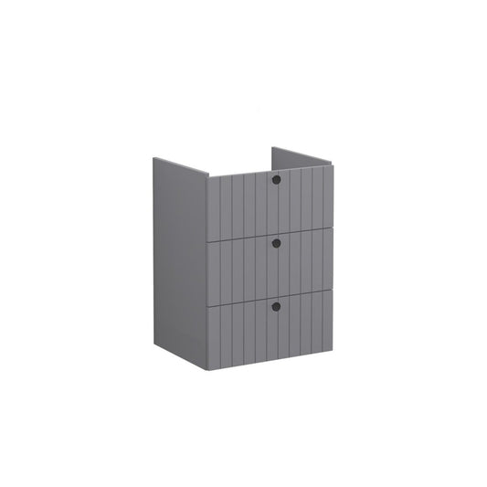 VitrA Root Groove 60cm 3 Drawer Washbasin Unit - Matt Grey