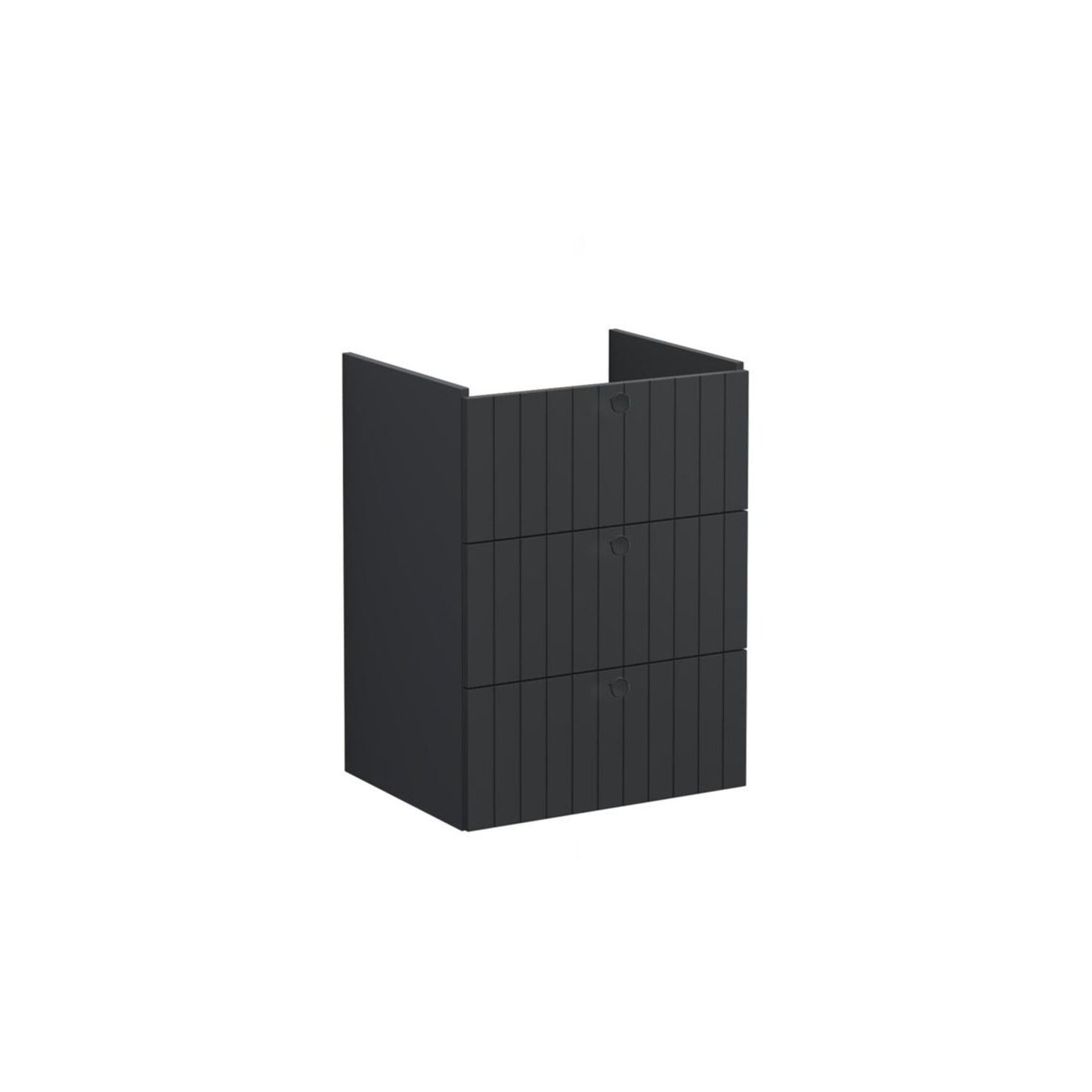VitrA Root Groove 60cm 3 Drawer Washbasin Unit - Matt Graphite
