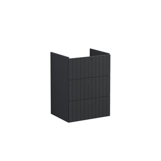 VitrA Root Groove 60cm 3 Drawer Washbasin Unit - Matt Graphite