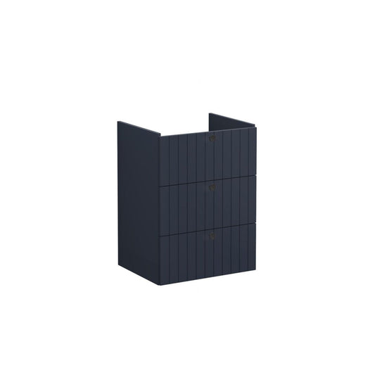 VitrA Root Groove 60cm 3 Drawer Washbasin Unit - Matt Dark Blue