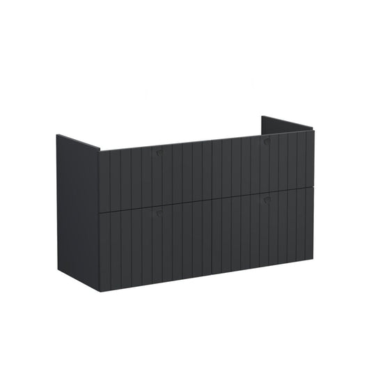 VitrA Root Groove 120cm 4 Drawer Washbasin Unit - Matt Graphite