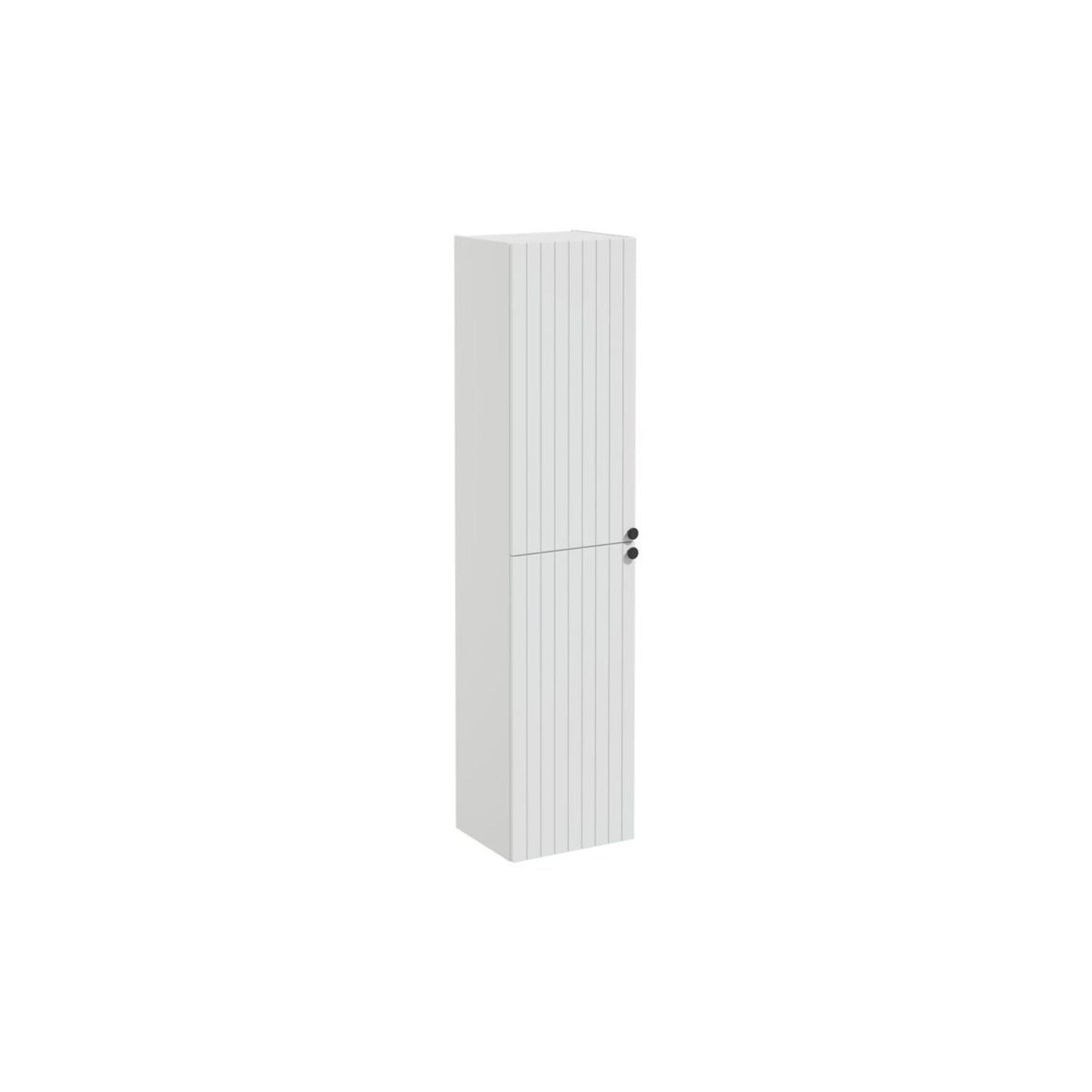 VitrA Root Groove 40cm 2 Door Tall Unit (LH Hinge) - Matt Light Grey