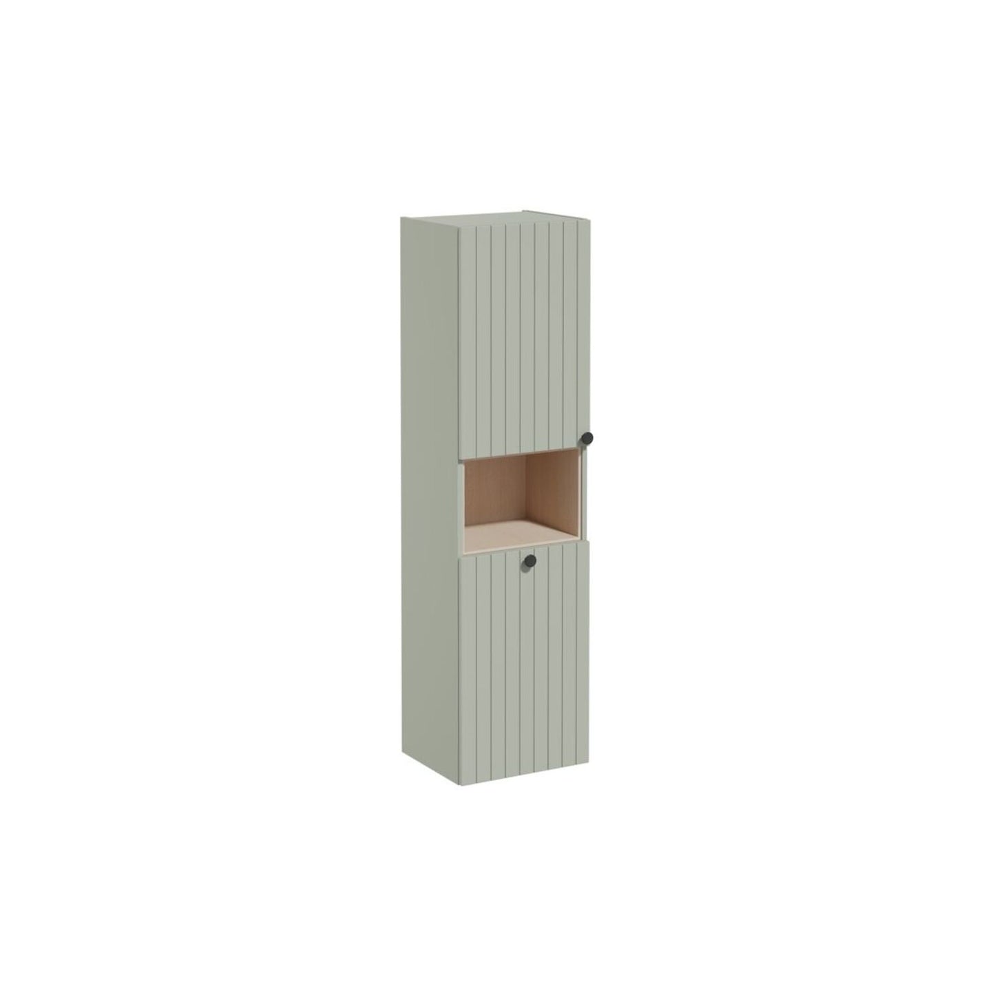 VitrA Root Groove 40cm 2 Door Semi-Tall Unit w/Laundry Basket (LH Hinge) - Matt Retro Green