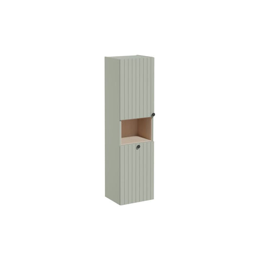 VitrA Root Groove 40cm 2 Door Semi-Tall Unit w/Laundry Basket (LH Hinge) - Matt Retro Green