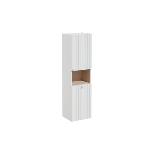 VitrA Root Groove 40cm 2 Door Semi-Tall Unit w/Laundry Basket (RH Hinge) - Matt Light Grey