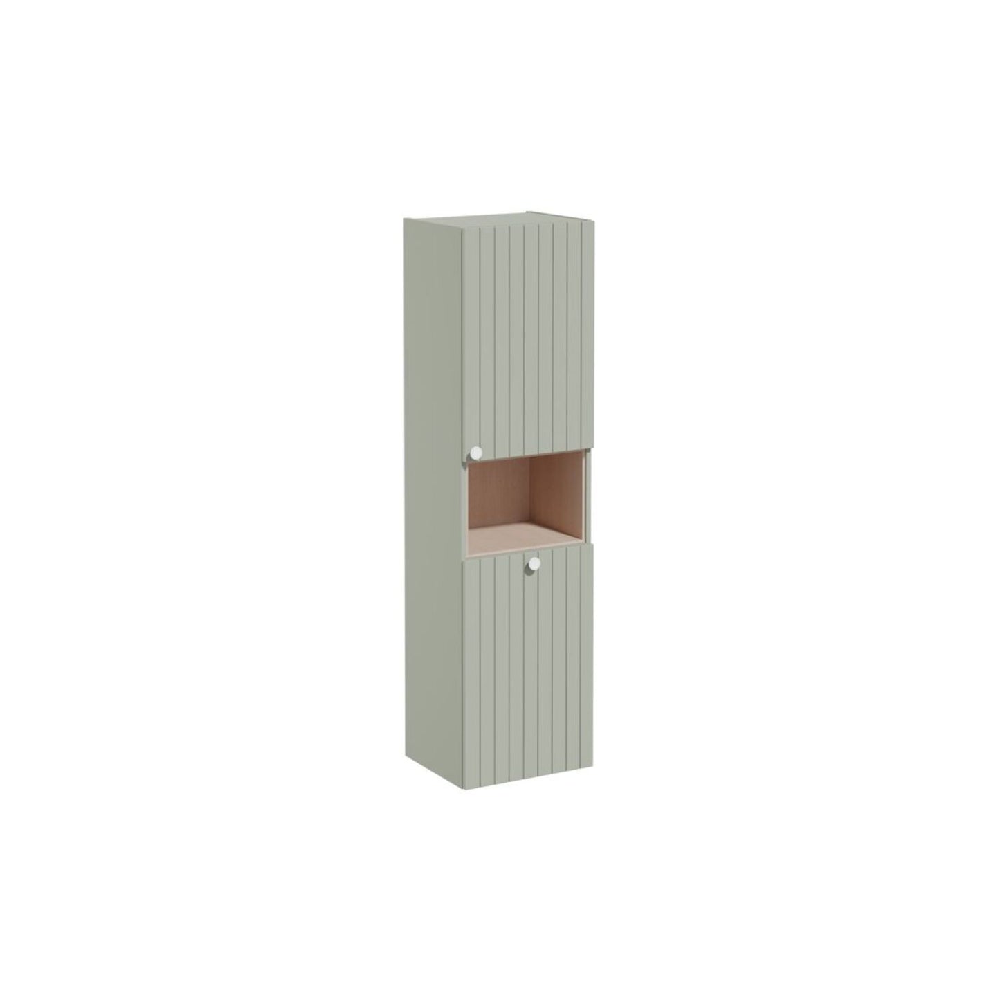 VitrA Root Groove 40cm 2 Door Semi-Tall Unit w/Laundry Basket (RH Hinge) - Matt Retro Green