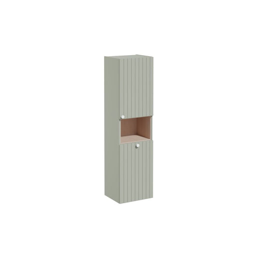 VitrA Root Groove 40cm 2 Door Semi-Tall Unit w/Laundry Basket (RH Hinge) - Matt Retro Green