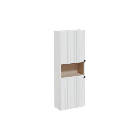 VitrA Root Groove 55cm 2 Door Semi-Tall Unit (LH Hinge) - Matt Light Grey