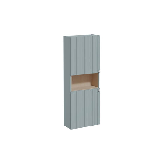 VitrA Root Groove 55cm 2 Door Semi-Tall Unit (LH Hinge) - Matt Fjord Green