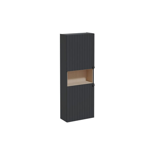 VitrA Root Groove 55cm 2 Door Semi-Tall Unit (LH Hinge) - Matt Graphite