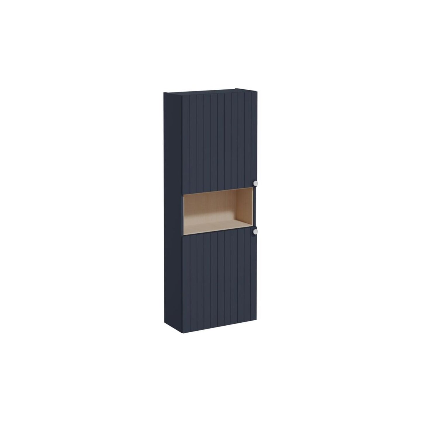 VitrA Root Groove 55cm 2 Door Semi-Tall Unit (LH Hinge) - Matt Dark Blue