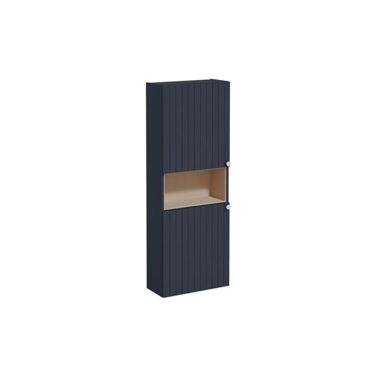 VitrA Root Groove 55cm 2 Door Semi-Tall Unit (LH Hinge) - Matt Dark Blue