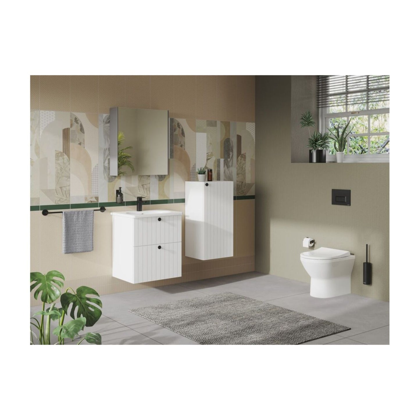 VitrA Root Groove 40cm 1 Door Lower/Base Unit (RH Hinge) - Matt White