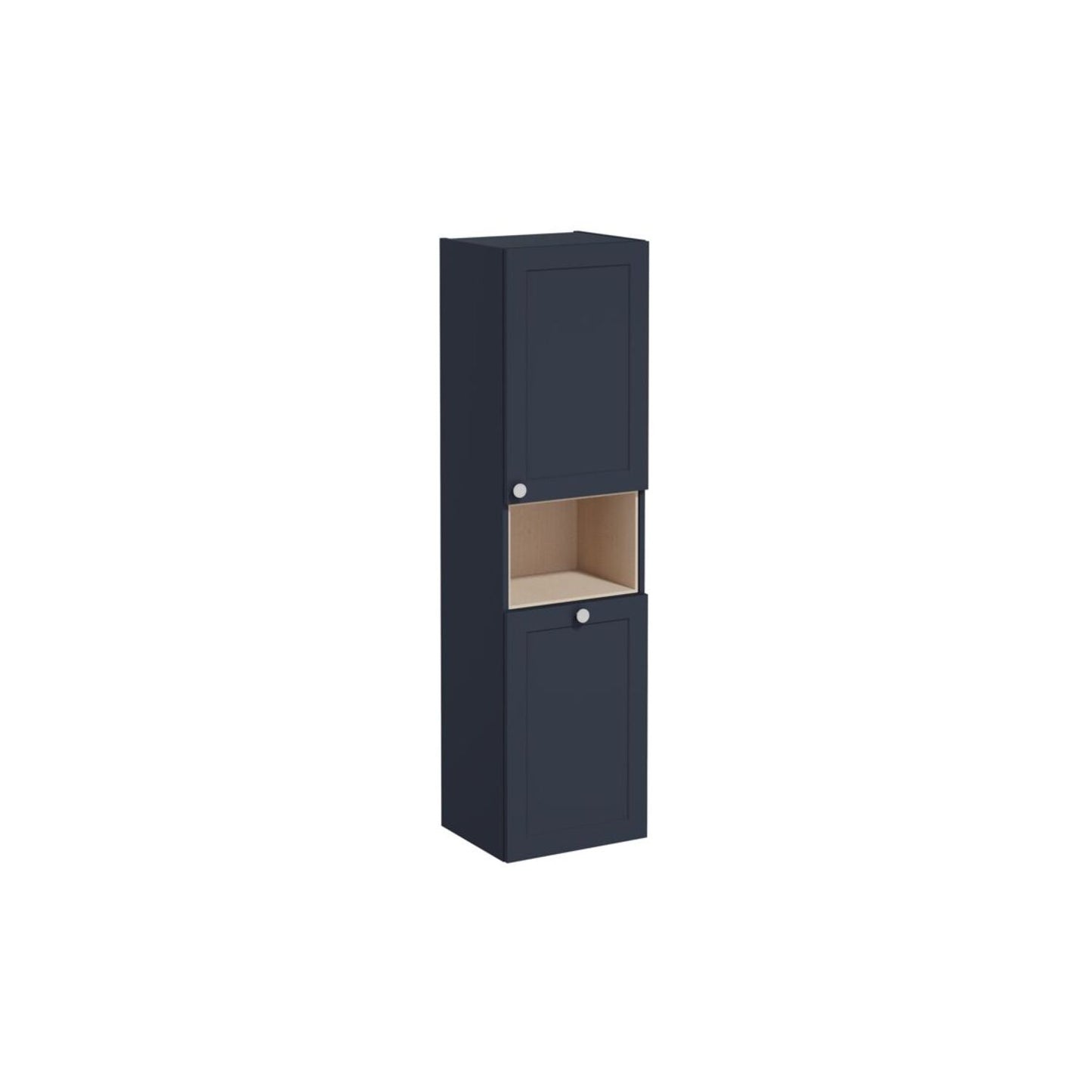 VitrA Root Classic 40cm 2 Door Semi-Tall Unit w/Laundry Basket (RH Hinge) - Matt Dark Blue