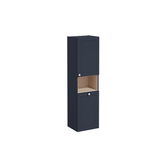 VitrA Root Classic 40cm 2 Door Semi-Tall Unit w/Laundry Basket (RH Hinge) - Matt Dark Blue
