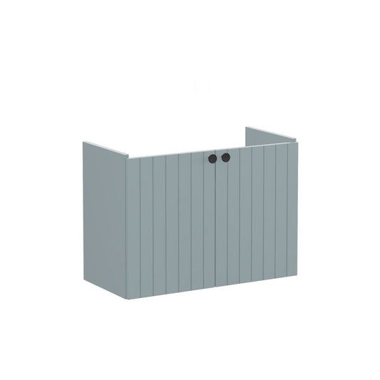 VitrA Root Groove 80cm 2 Door Wall Hung Slim Washbasin Unit - Matt Fjord Green