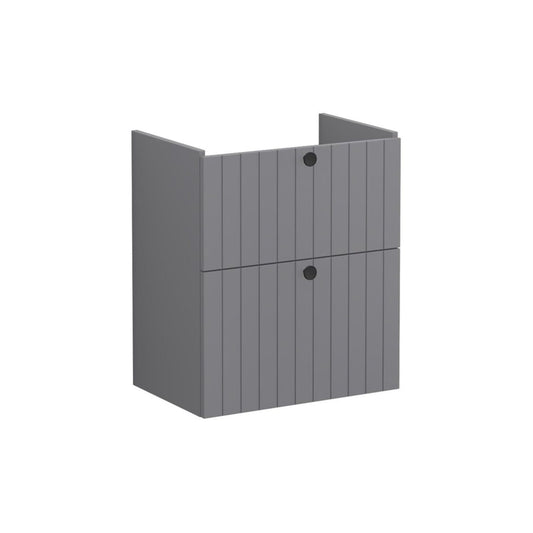 VitrA Root Groove 60cm 2 Drawer Slim Washbasin Unit - Matt Grey