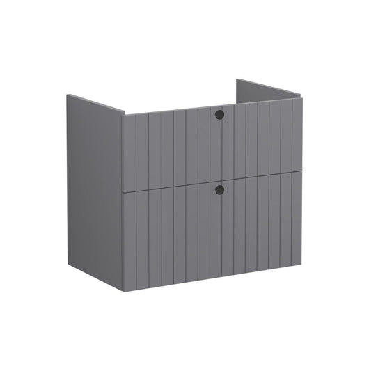 VitrA Root Groove 80cm 2 Drawer Washbasin Unit - Matt Grey