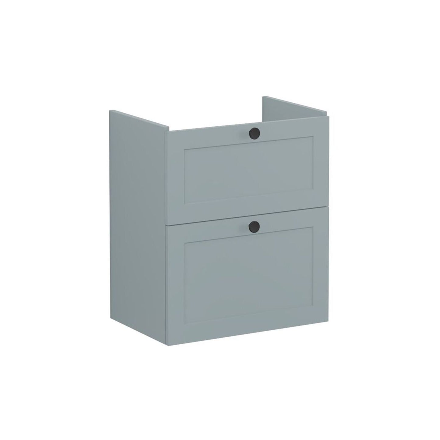 VitrA Root Classic 60cm 2 Drawer Slim Washbasin Unit - Matt Fjord Green