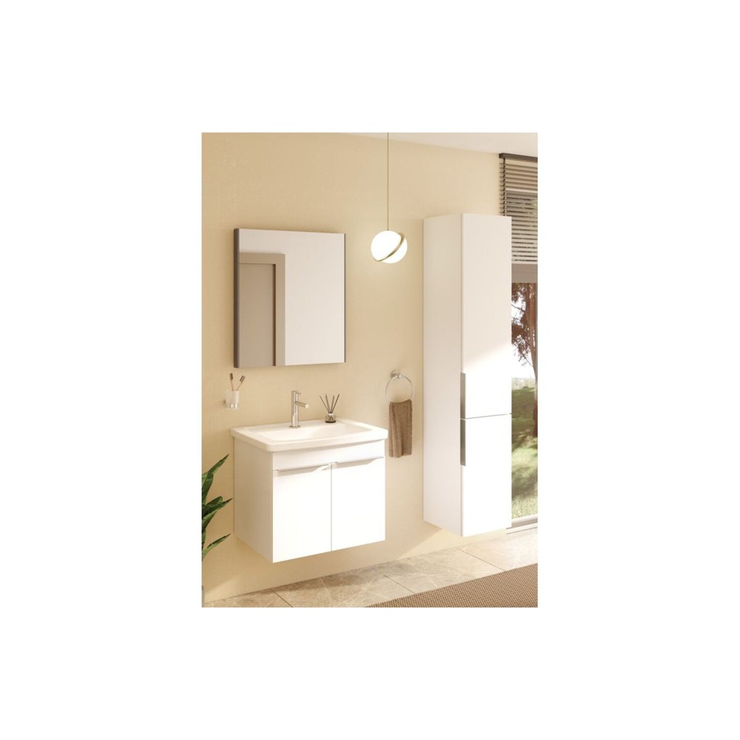 VitrA Rectangular Mirror - Brushed Chrome