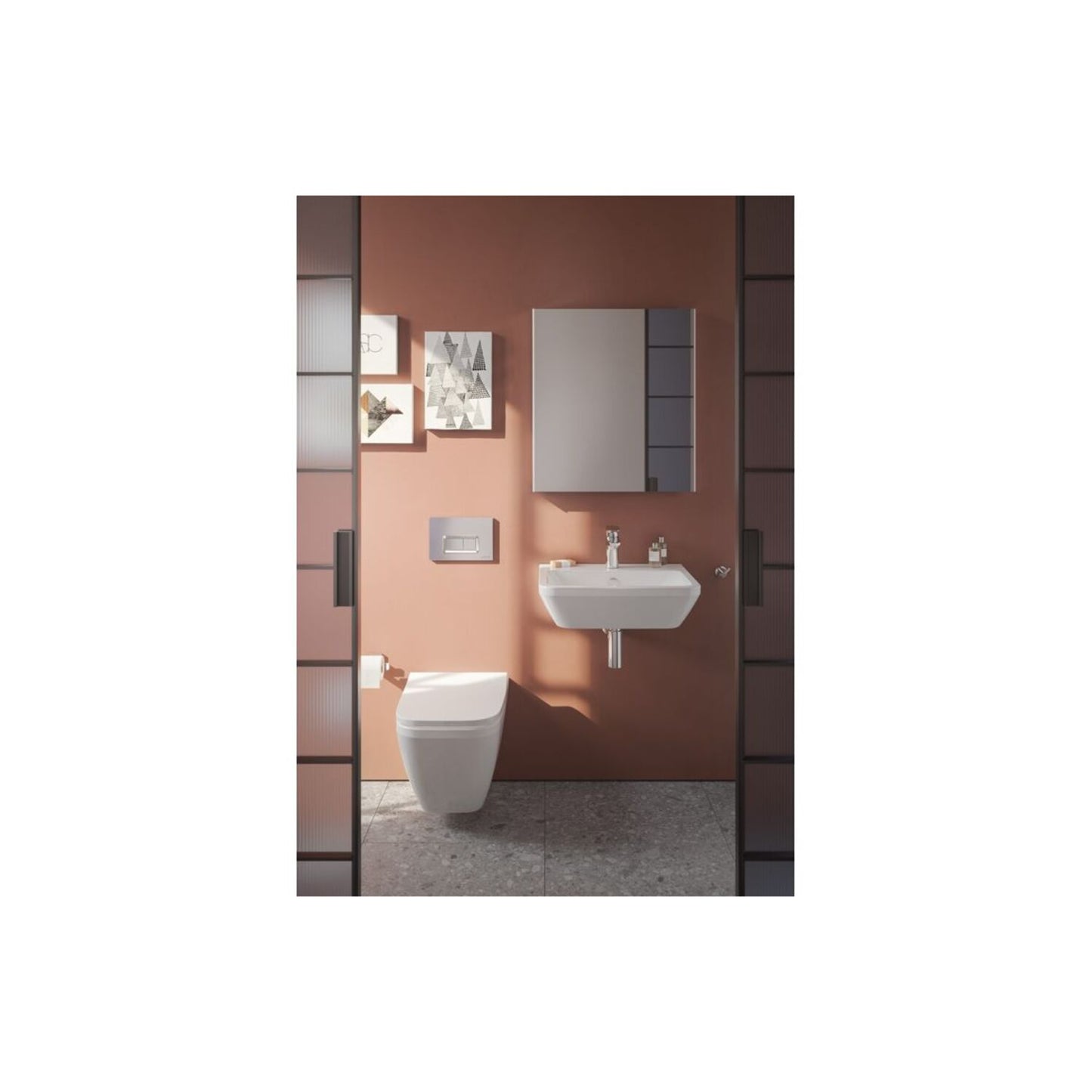 VitrA Rectangular Mirror - Brushed Chrome