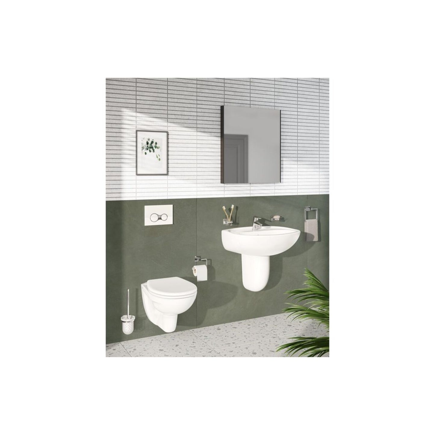 VitrA Rectangular Mirror - Brushed Chrome