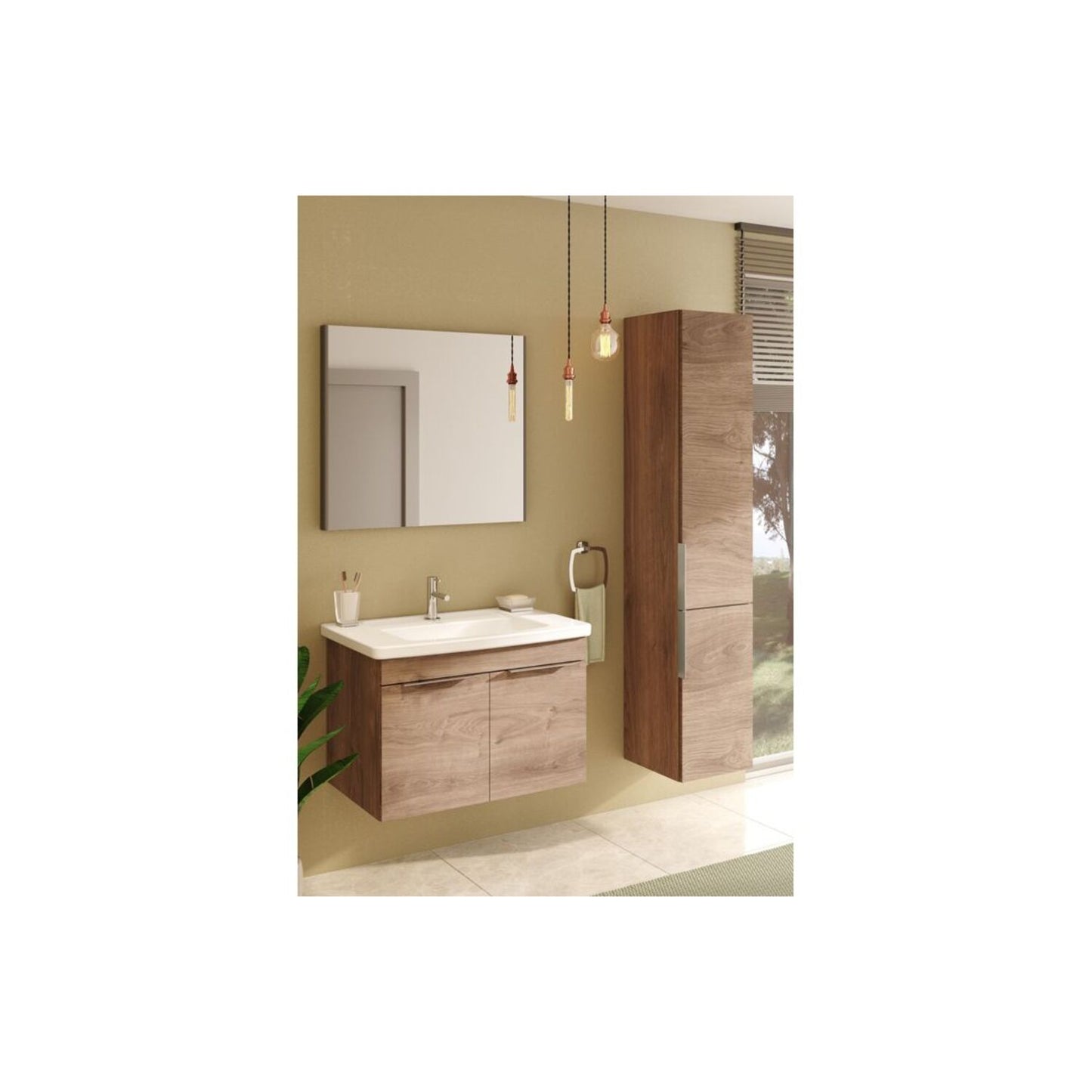 VitrA Rectangular Mirror - Brushed Chrome