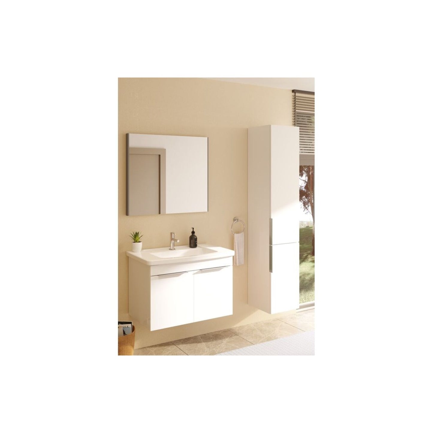VitrA Rectangular Mirror - Brushed Chrome