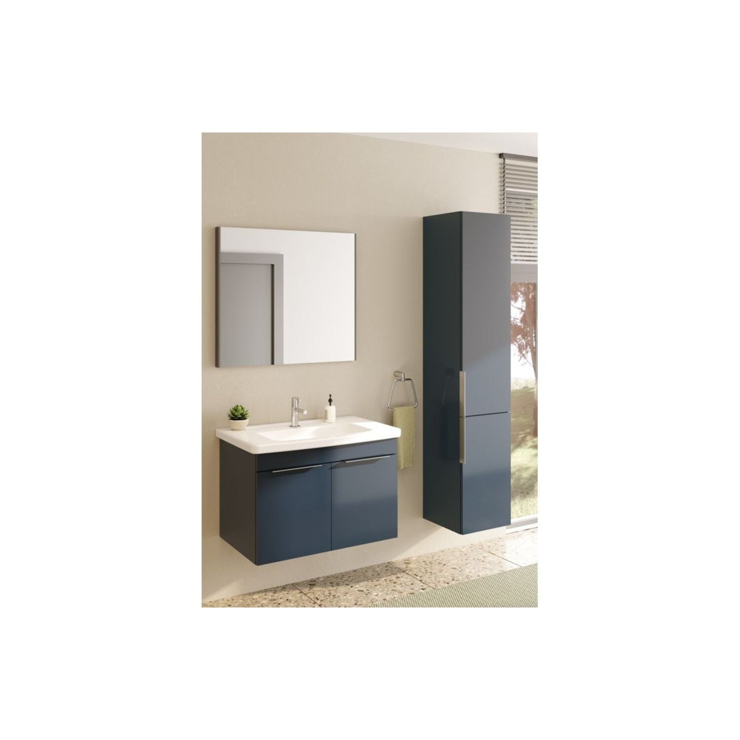 VitrA Rectangular Mirror - Brushed Chrome