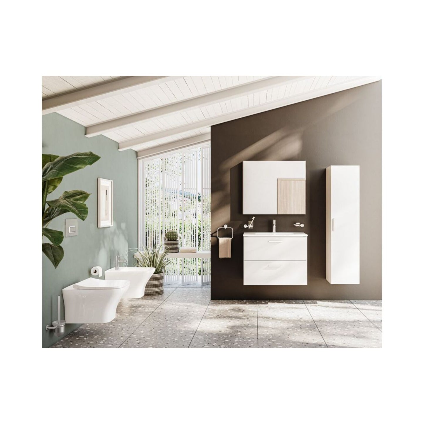 VitrA Rectangular Mirror - Brushed Chrome
