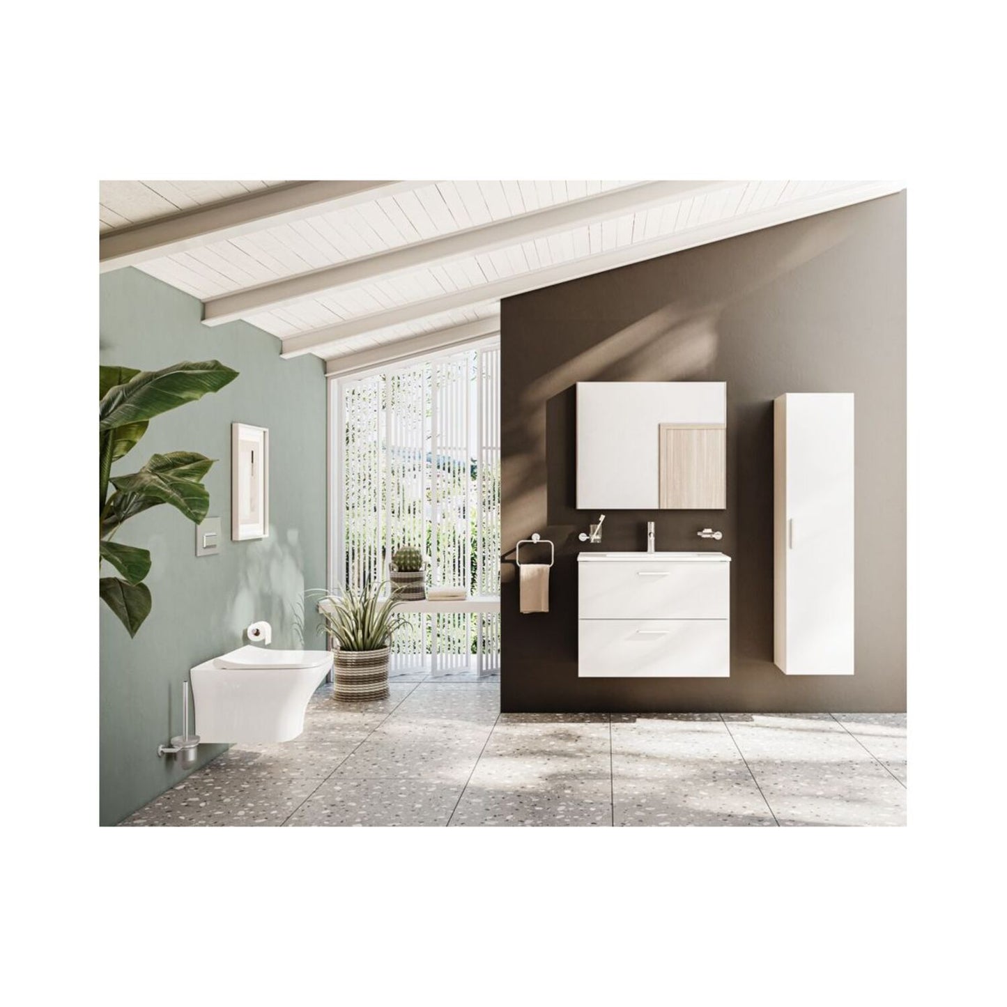 VitrA Rectangular Mirror - Brushed Chrome