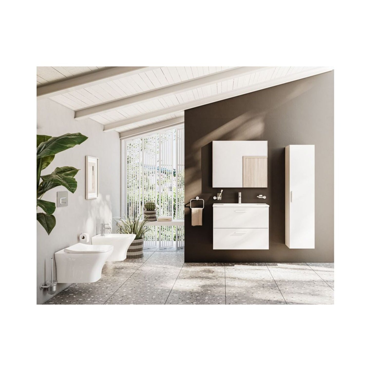 VitrA Rectangular Mirror - Brushed Chrome