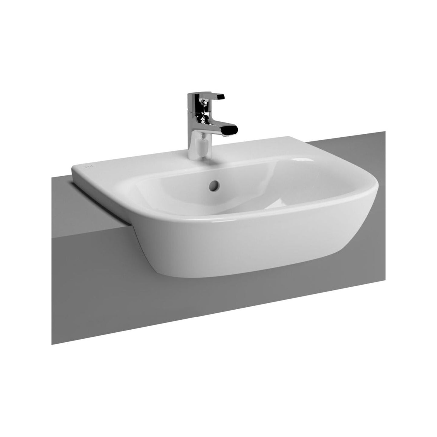 VitrA Zentrum 1 Tap Hole Semi Recessed Basin 495X425mm - White