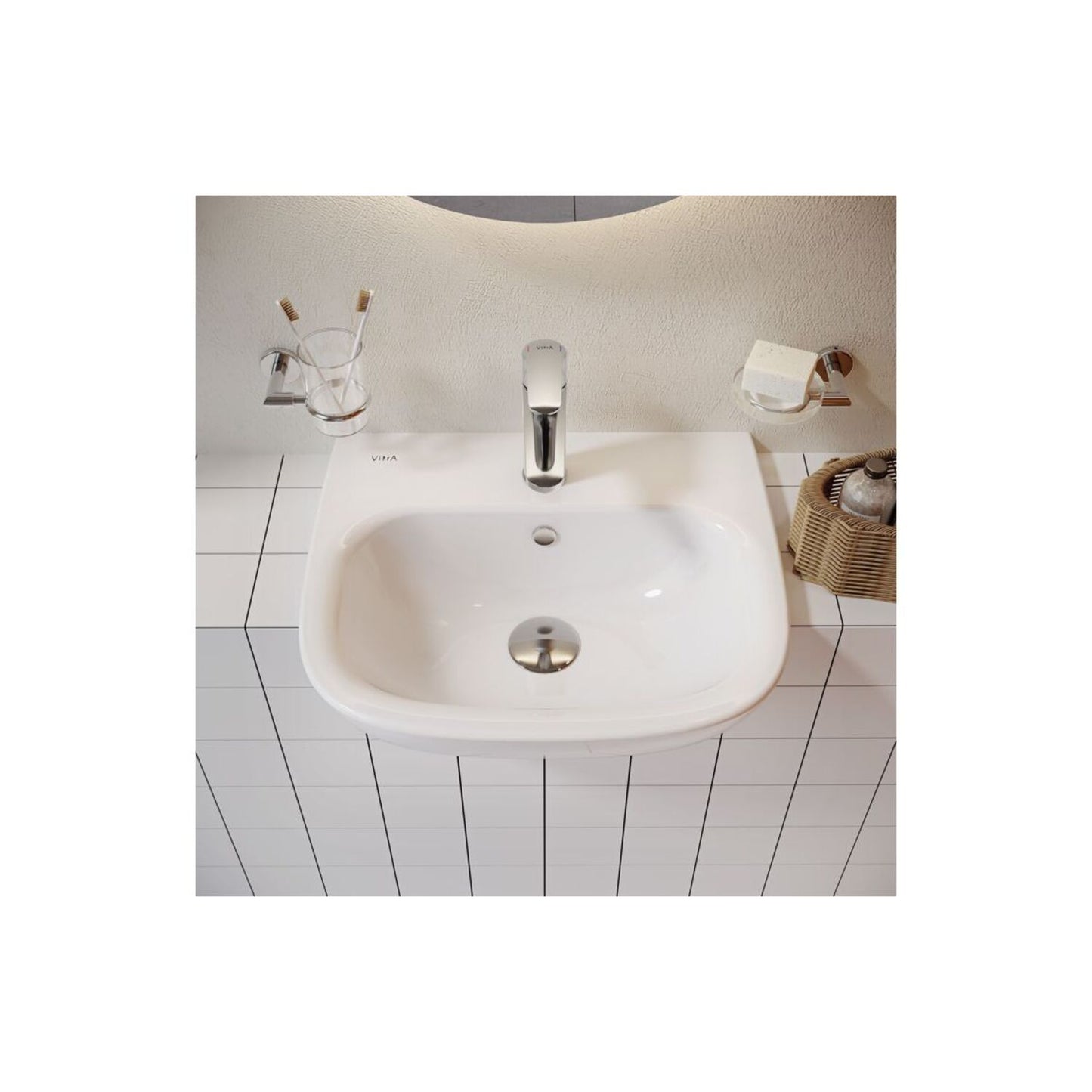 VitrA Zentrum 1 Tap Hole Semi Recessed Basin 495X425mm - White