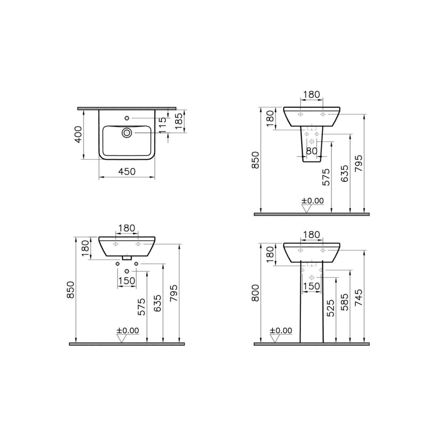 Vitra Integra Basin W/Overflow