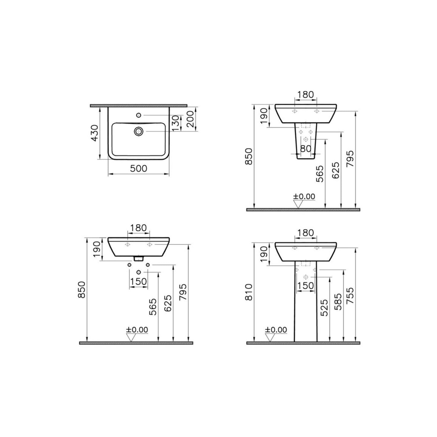 Vitra Integra Basin W/Overflow